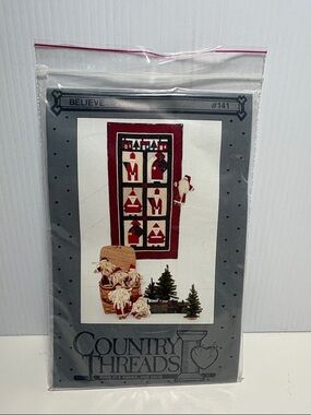 Vintage Kit-Country Threads Believe #141 Santa Hanging Quilt